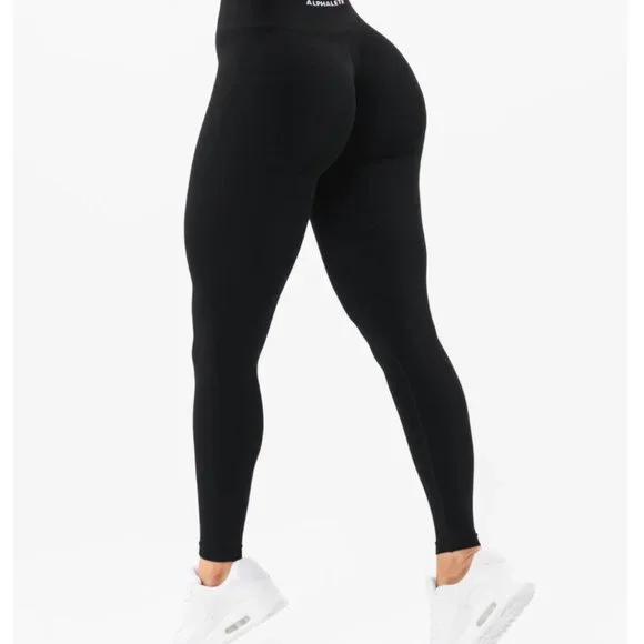 Alphalete Amplify Womens S Small Leggings BLACK Activewear Gym Scrunch NEW - Picture 5 of 8